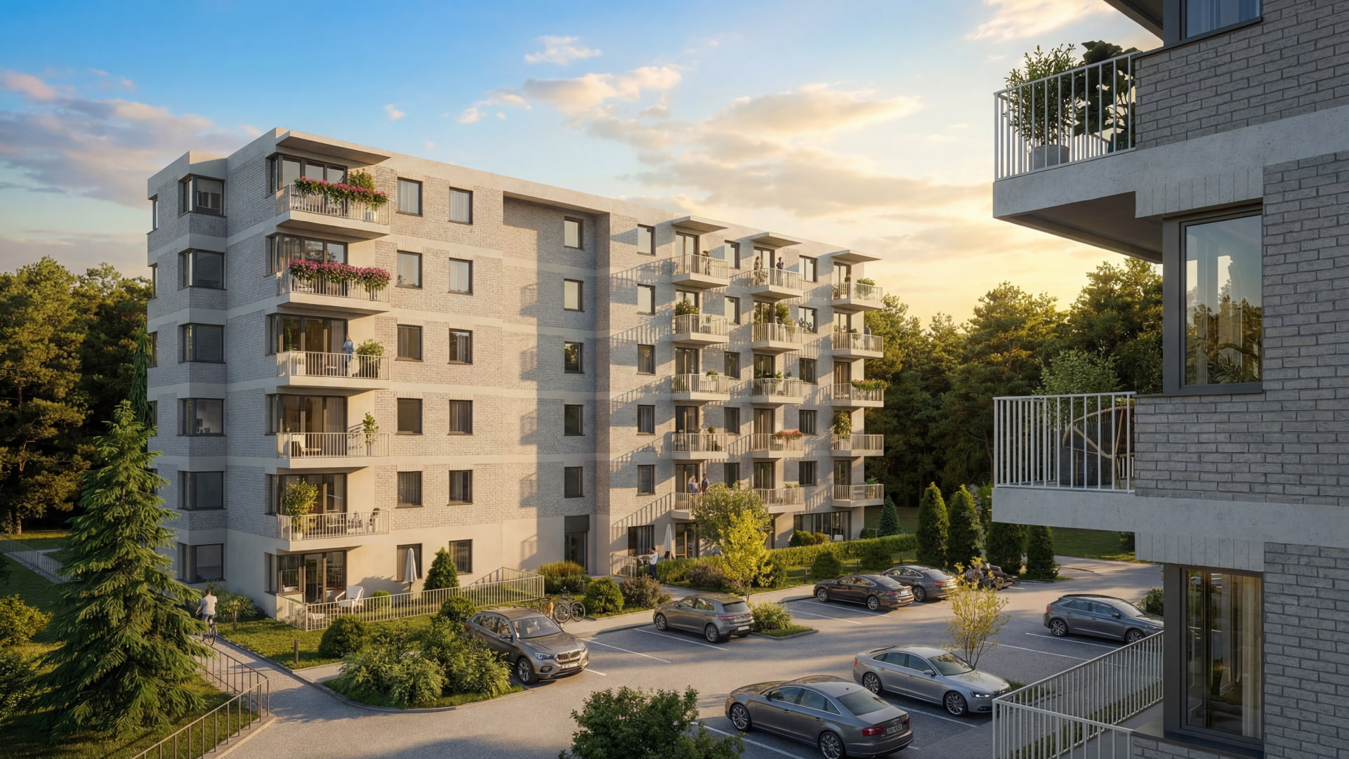 Widok na las z osiedla – Apartamenty Krakowska Wrocław