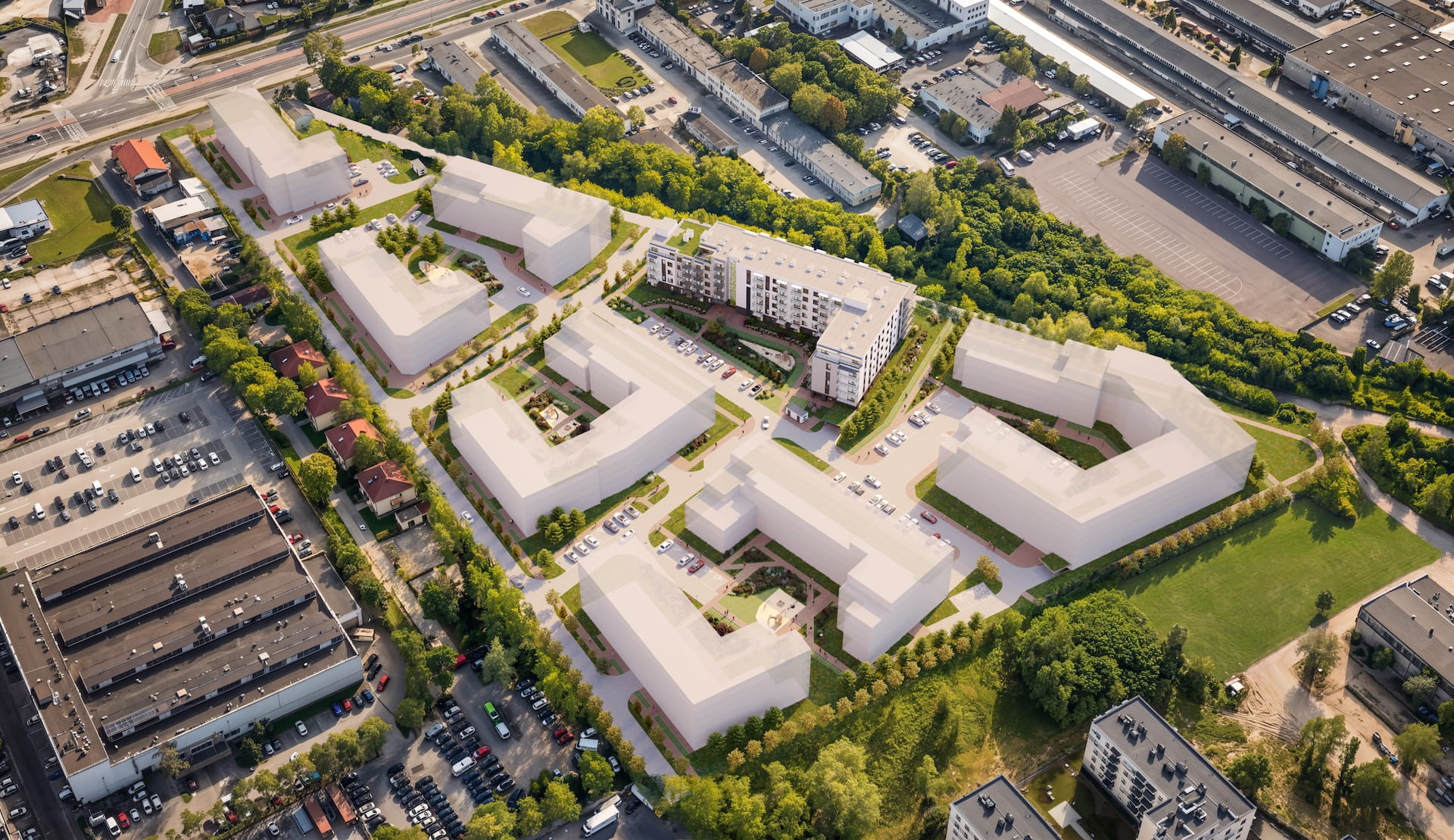 Forte Verde - wizualizacja z lotu ptaka całego osiedla