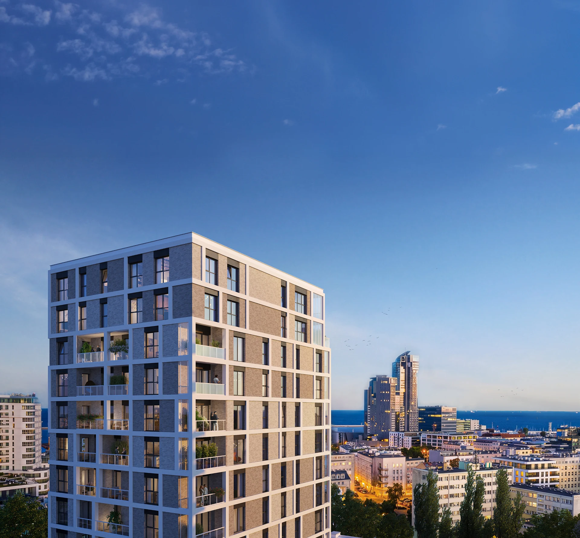 Wendy - widok apartamentowca na tle morza