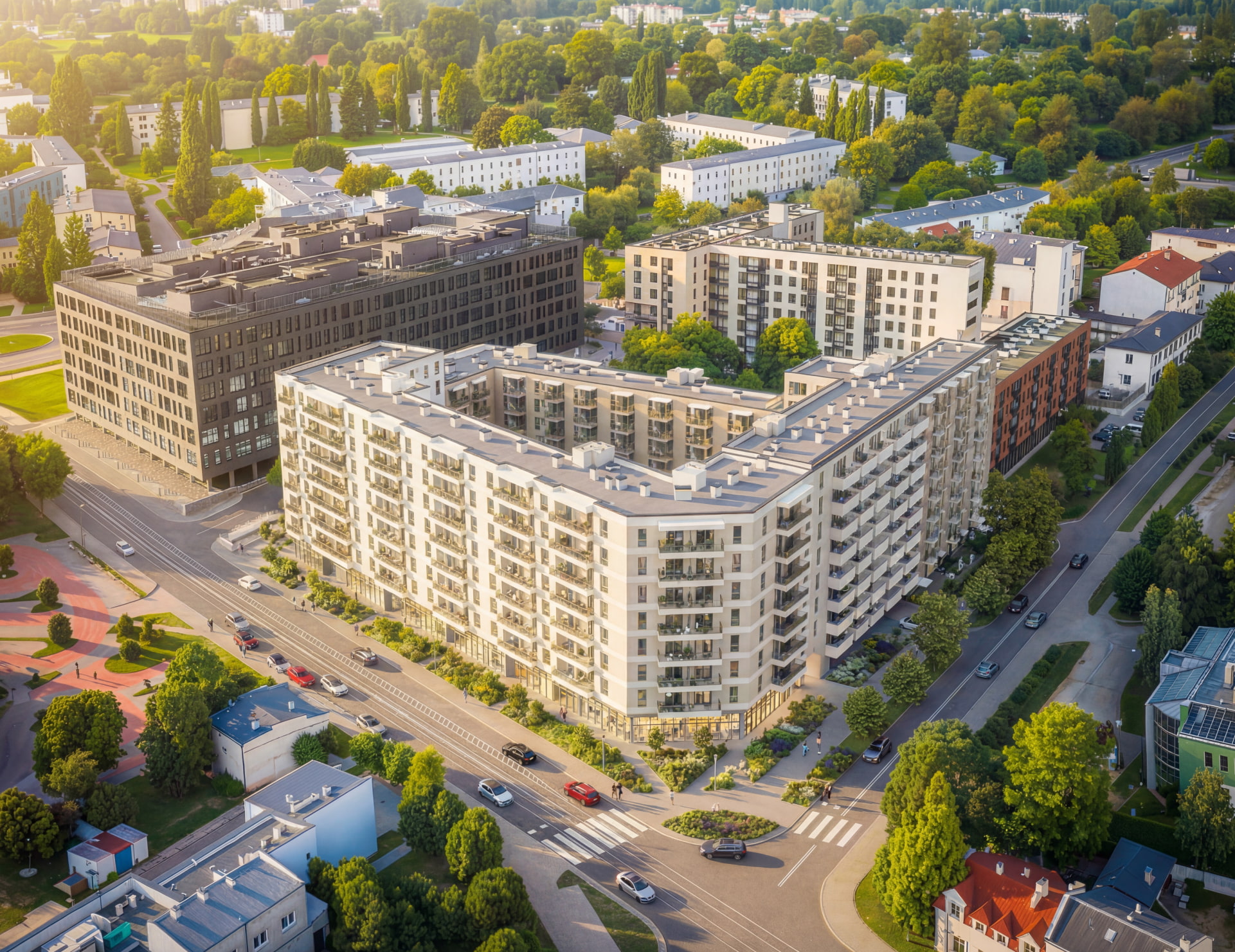 Wizualizacja Lira House pod kątem z lotu ptaka: Nowe mieszkania Śródmieście, Łódź