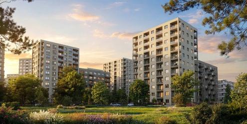 Przestrzeń i zieleń na osiedlu – Apartamenty Krakowska - Mieszkania na sprzedaż we Wrocławiu