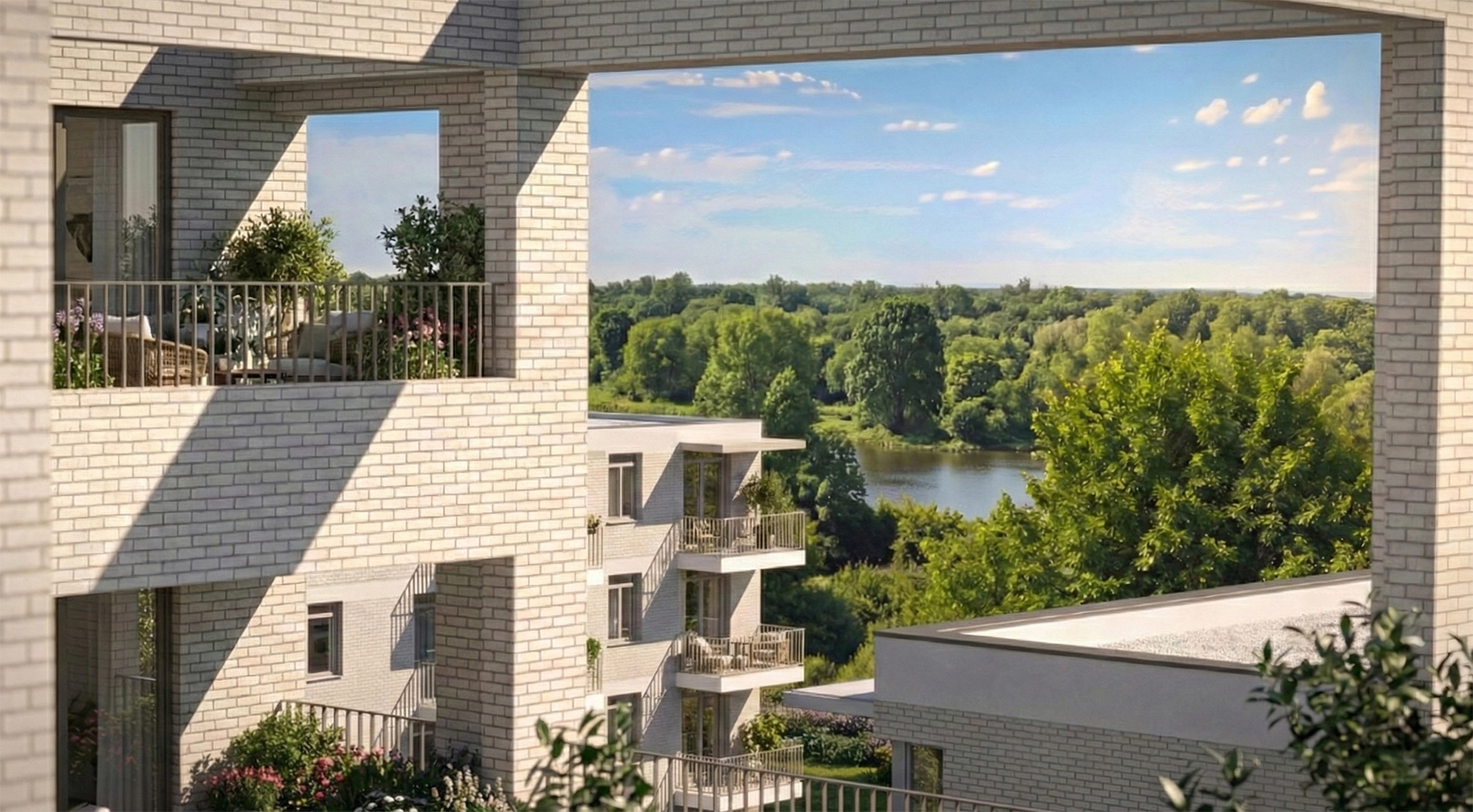 Widok na Oławkę z balkonu – Nowe mieszkania na sprzedaż we Wrocławiu w nieruchomości Apartamenty Krakowska Wrocław