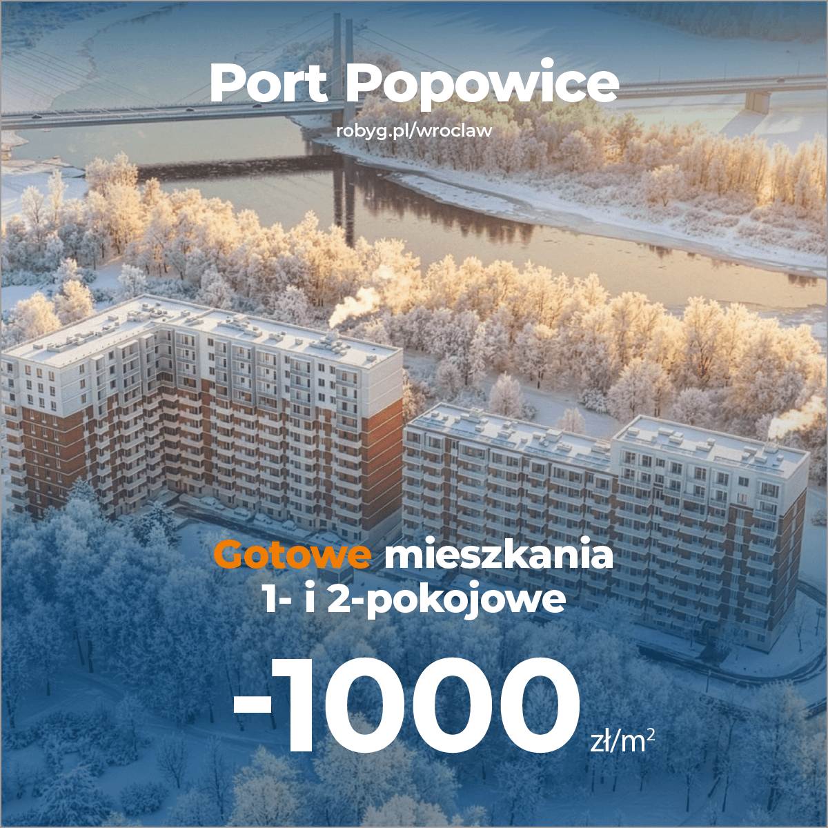 Baner promocyjny - aktualne rabaty na mieszkania gotowe do odbioru na osiedlu 