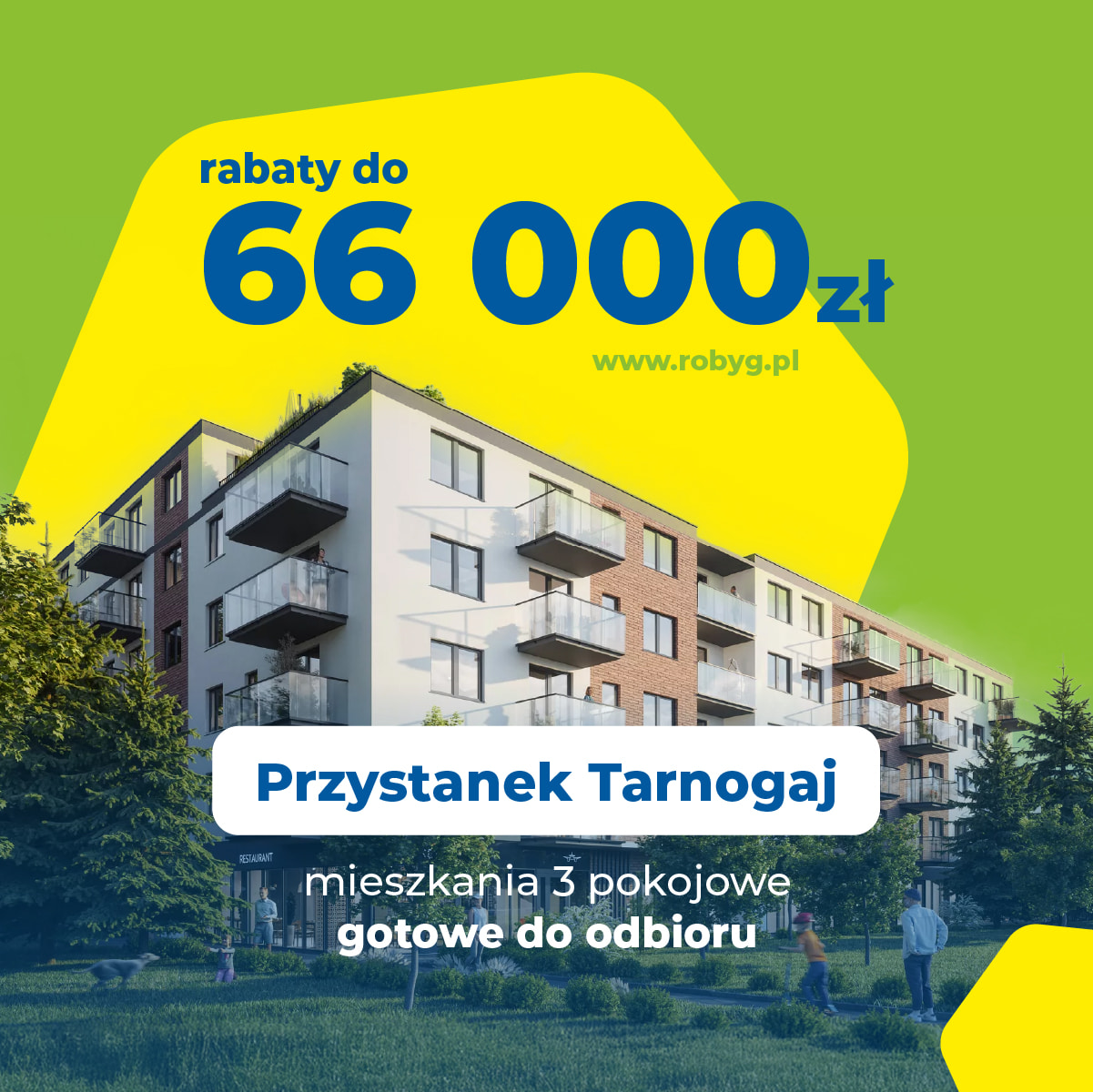Baner promocyjny - aktualne rabaty na mieszkania gotowe do odbioru na osiedlu 