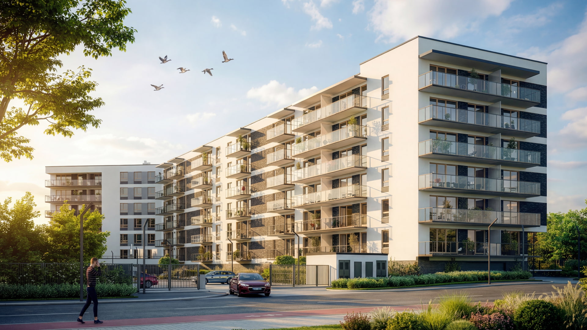 Widok osiedla Rytm Mokotowa od frontu