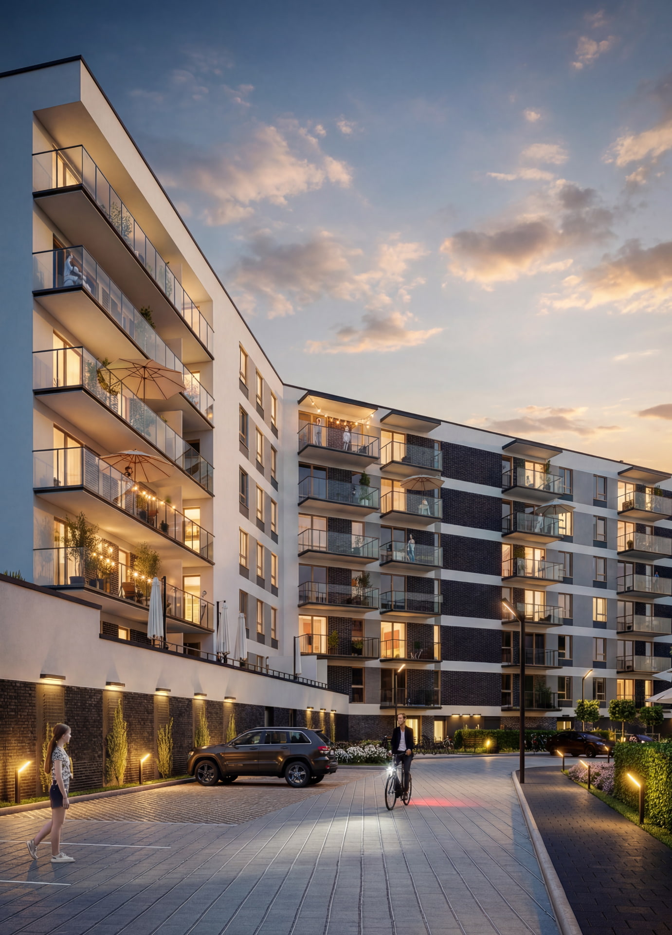 Widok osiedla Rytm Mokotowa - promenada