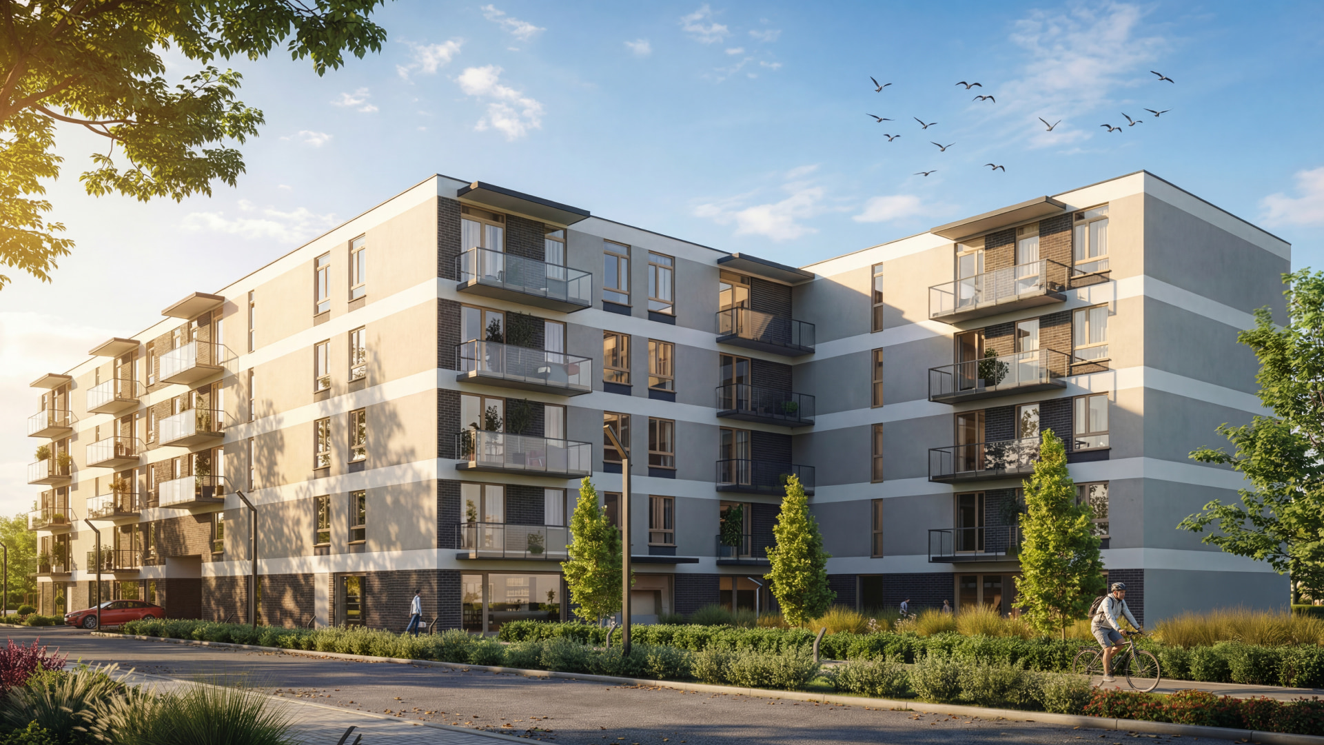 Widok osiedla Rytm Mokotowa z boku