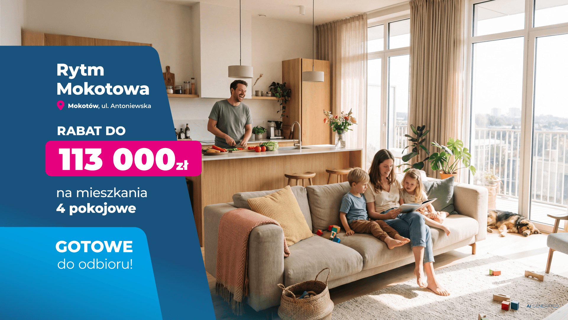 Rytm Mokotowa - do 113 tys. rabatu na mieszkania 4 pokojowe, gotowe do odbioru