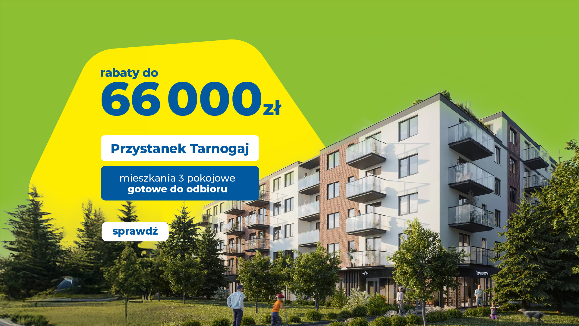 Baner promocyjny - aktualne rabaty na mieszkania gotowe do odbioru na osiedlu 